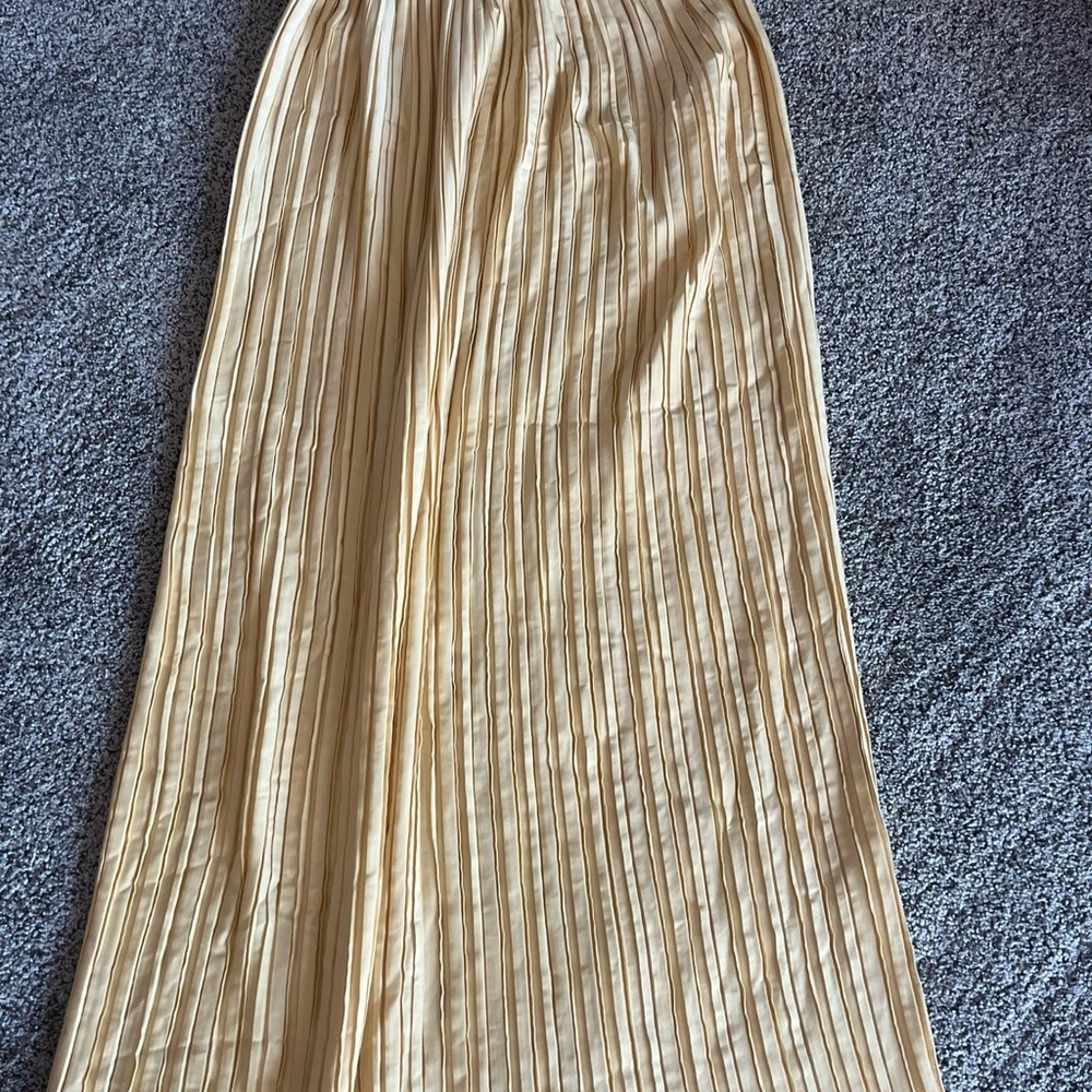 Express Tan Pleated Maxi Skirt